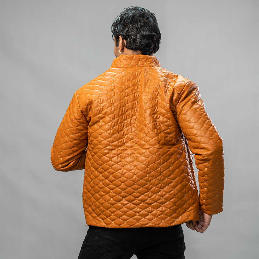 کاپشن چرم مدل سیسیل عسلی