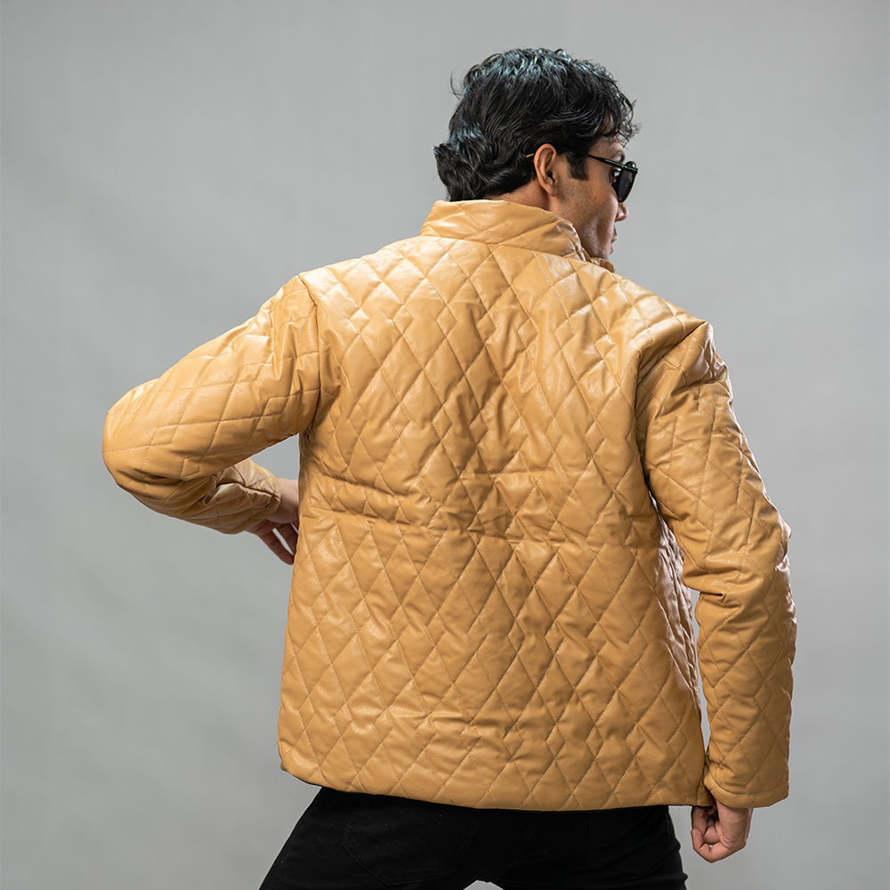 کاپشن چرم مدل 4030 نسکافه ای