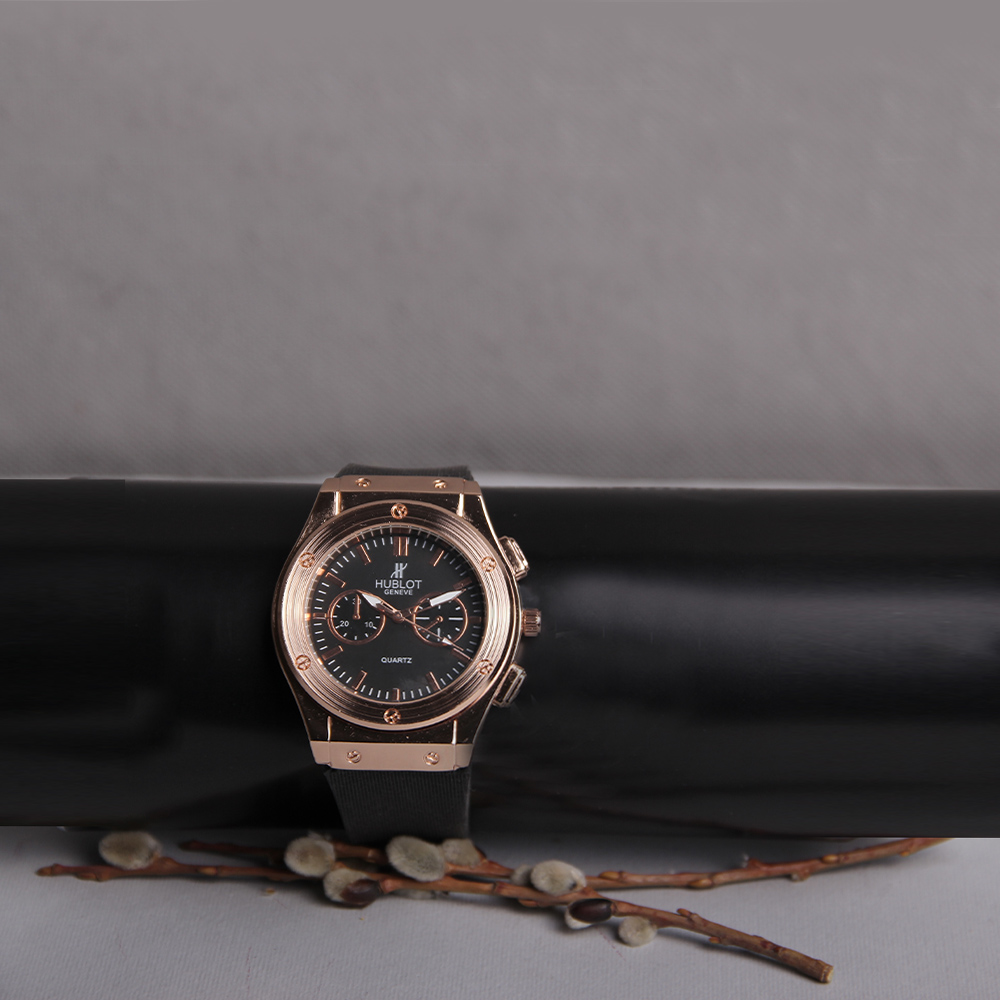 ساعت مردانه مدل hublot رزگلد
